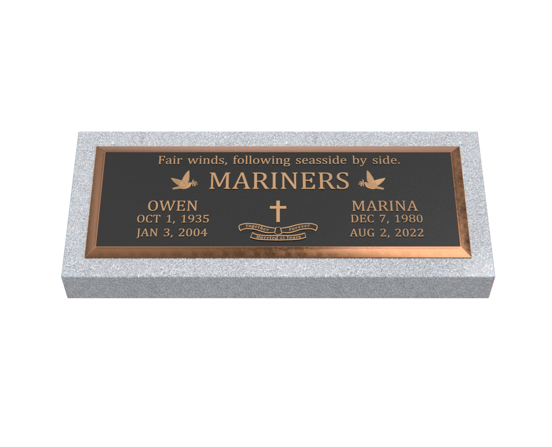 Premium Bronze Plaque 36"x 13" with Granite Base
