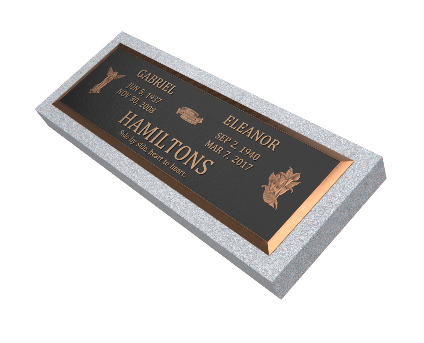 Premium Bronze Plaque 44"x 14" with Granite Base