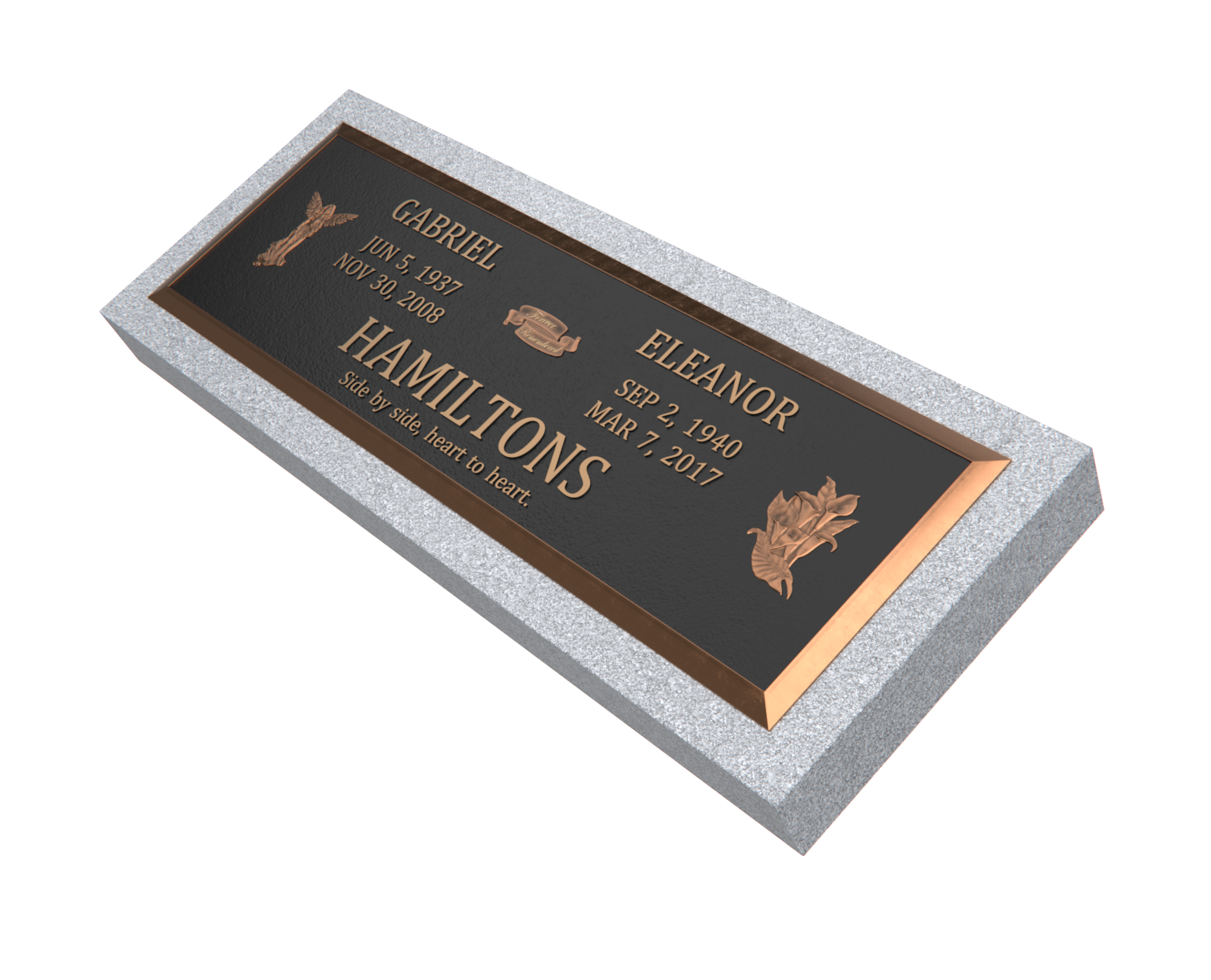 Premium Bronze Plaque 44"x 14" with Granite Base