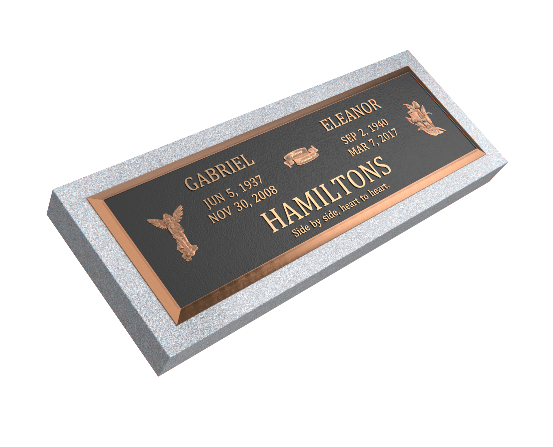 Premium Bronze Plaque 44"x 14" with Granite Base