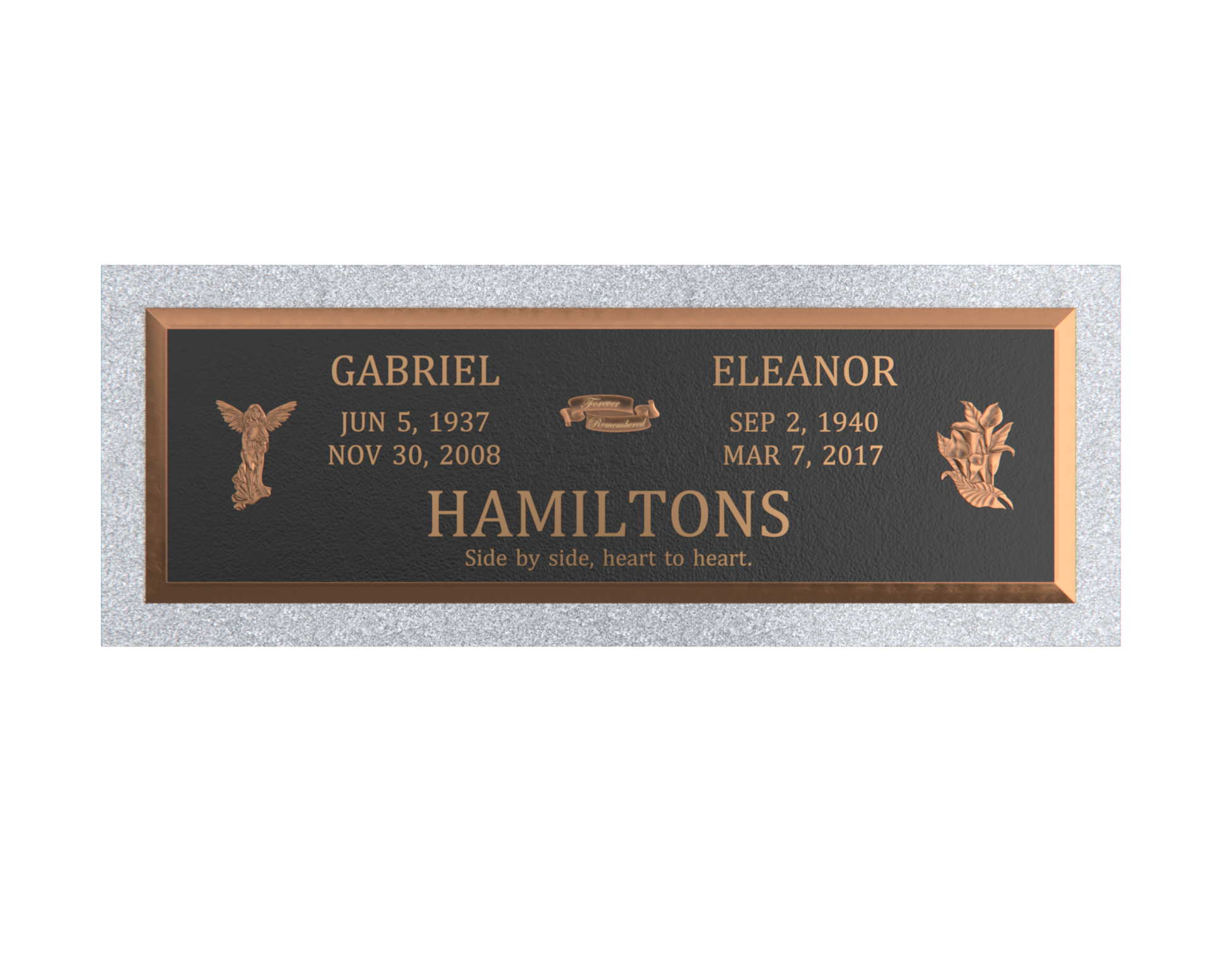 Premium Bronze Plaque 44"x 14" with Granite Base