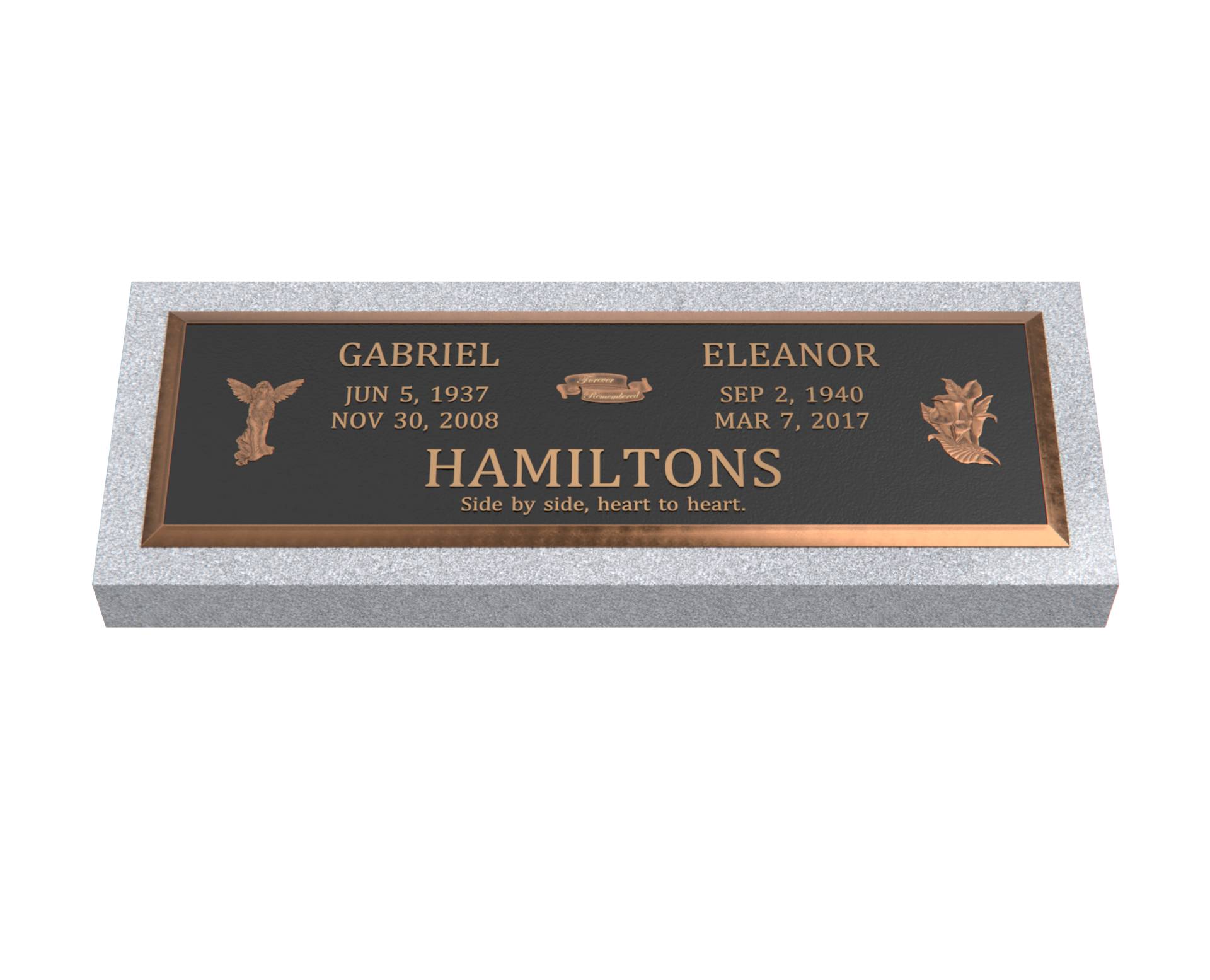 Premium Bronze Plaque 44"x 14" with Granite Base