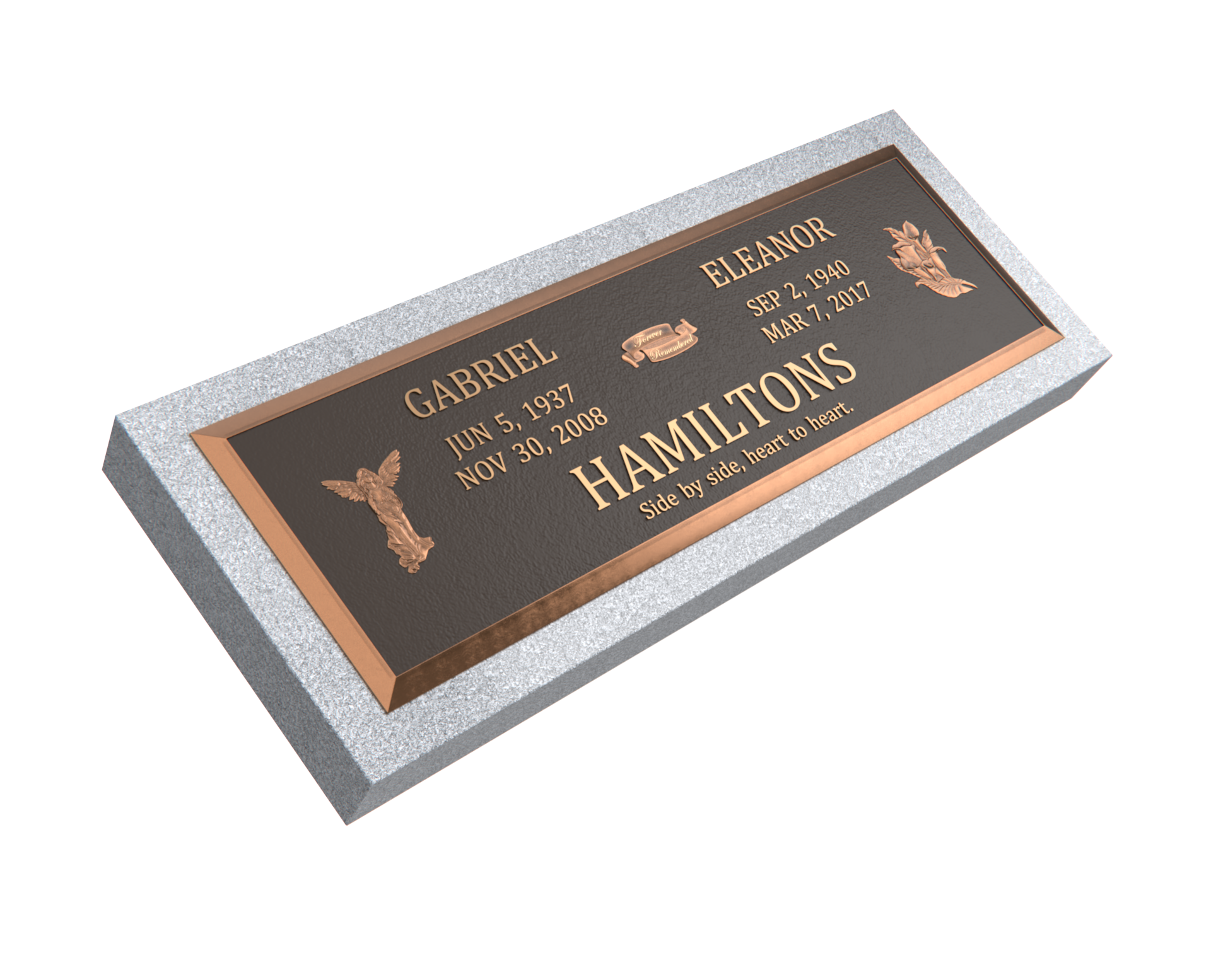 Premium Bronze Plaque 44"x 14" with Granite Base