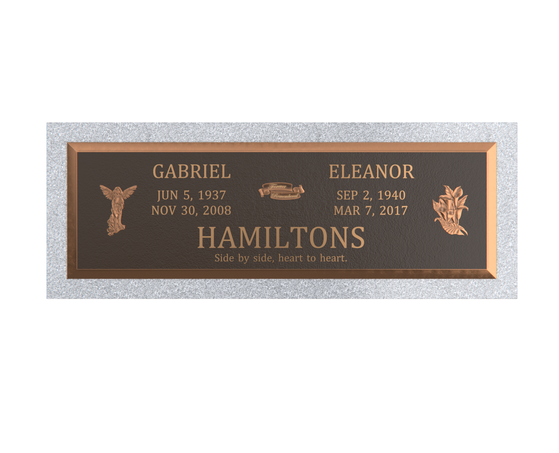 Premium Bronze Plaque 44"x 14" with Granite Base
