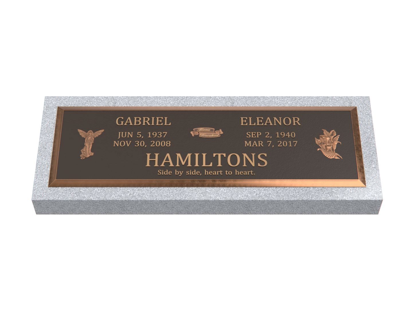 Premium Bronze Plaque 44"x 14" with Granite Base