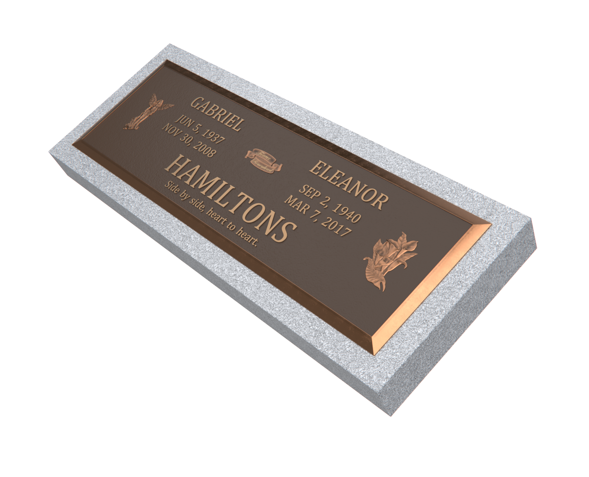 Premium Bronze Plaque 44"x 14" with Granite Base