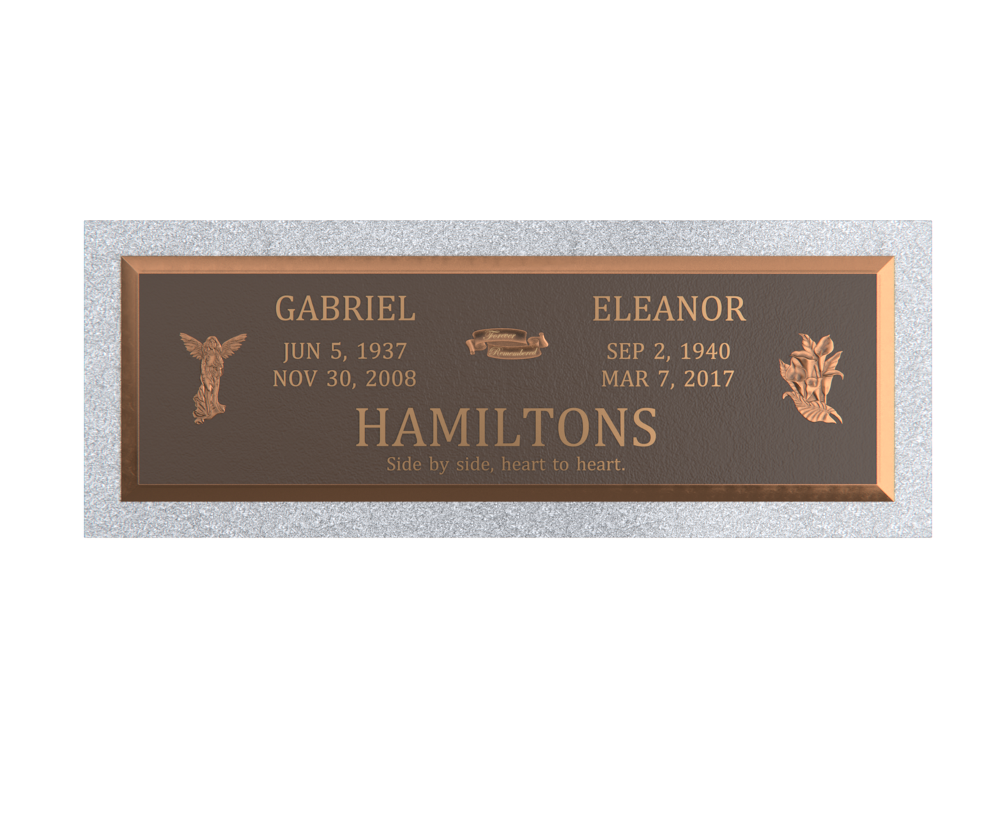 Premium Bronze Plaque 44"x 14" with Granite Base