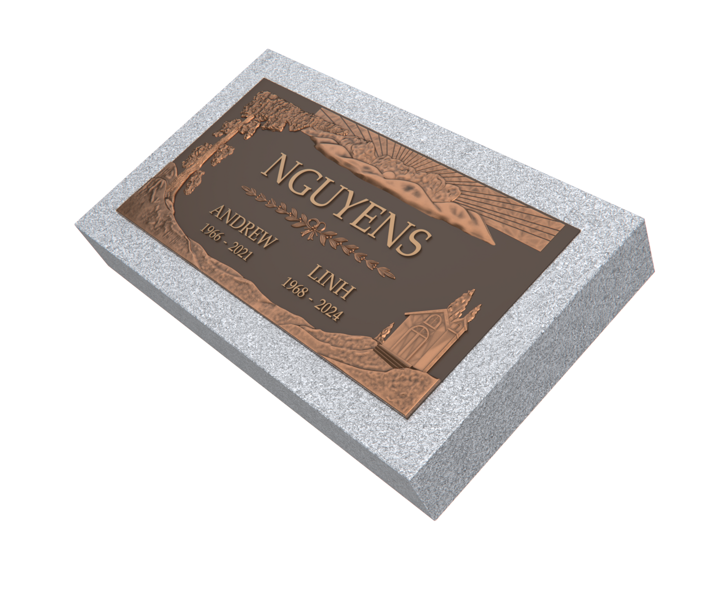 Premium Bronze Plaque 24"x 12" with Granite Base