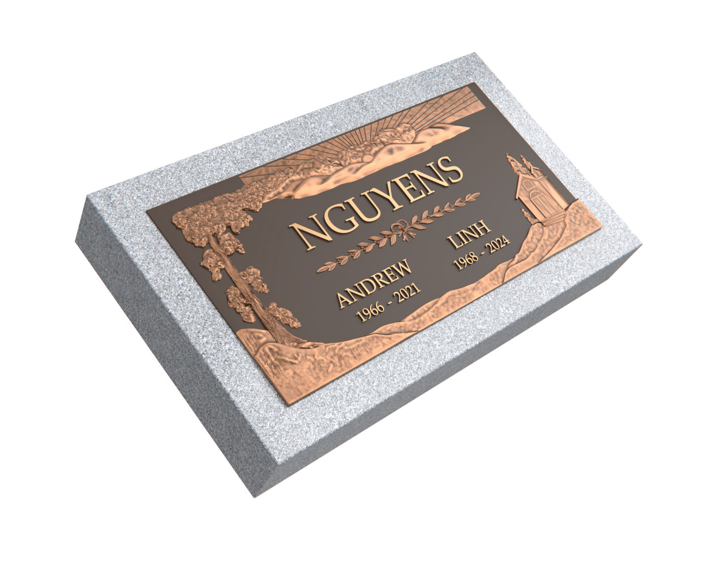 Premium Bronze Plaque 24"x 12" with Granite Base