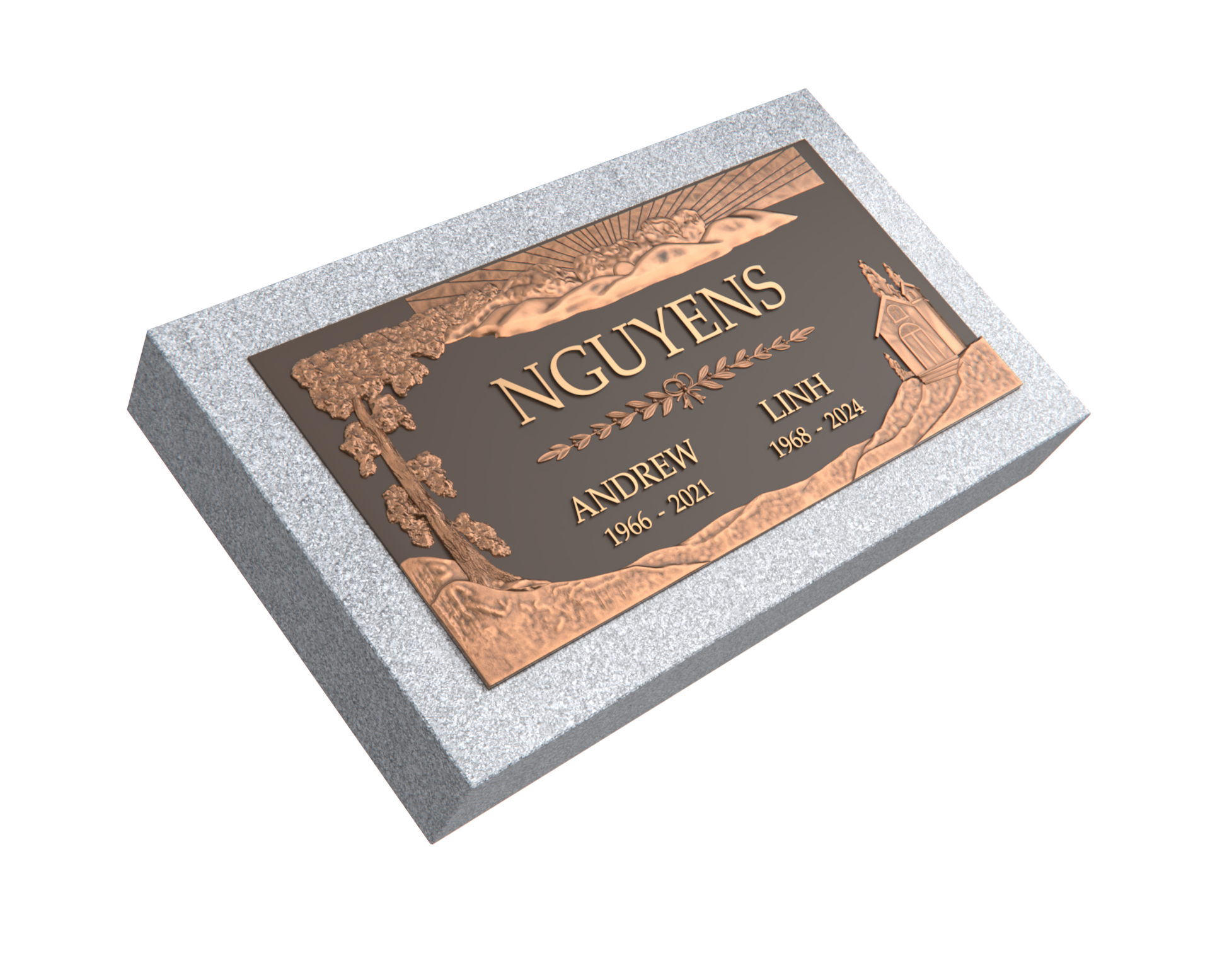 Premium Bronze Plaque 24"x 12" with Granite Base