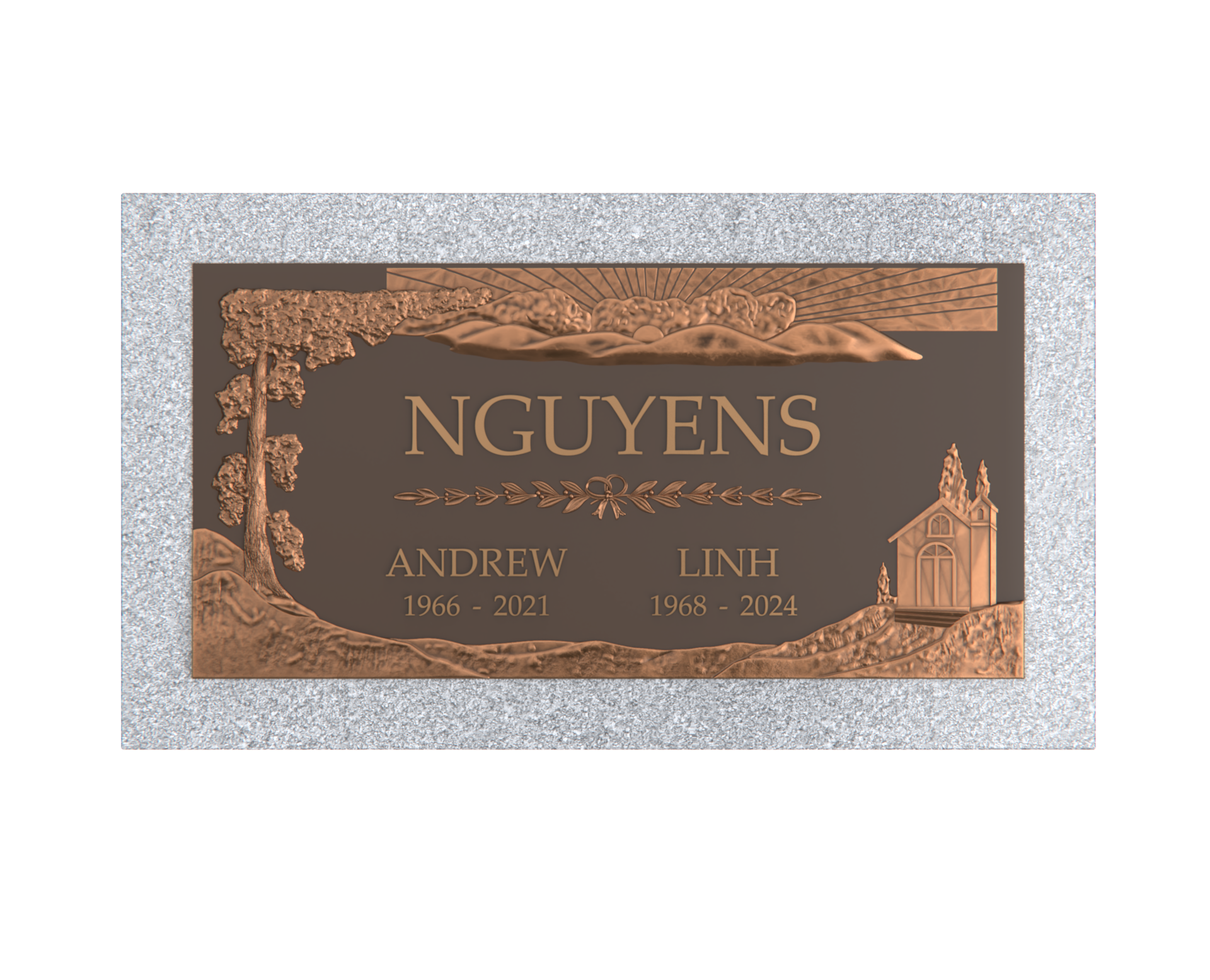 Premium Bronze Plaque 24"x 12" with Granite Base