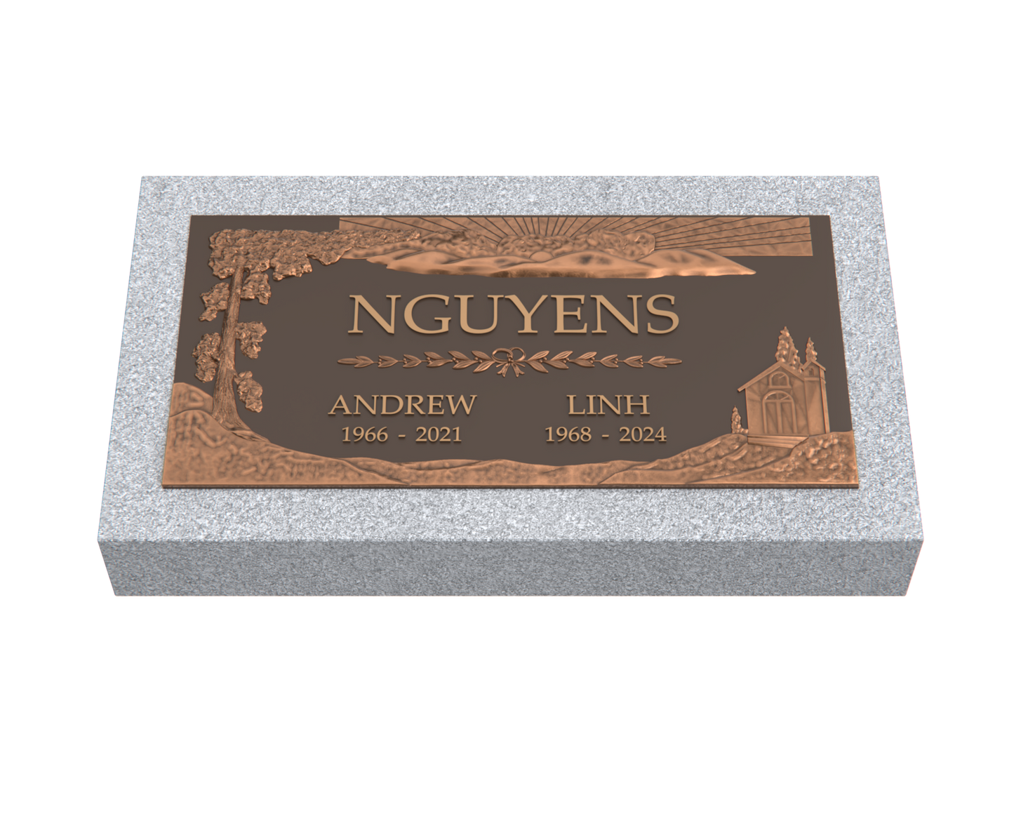 Premium Bronze Plaque 24"x 12" with Granite Base