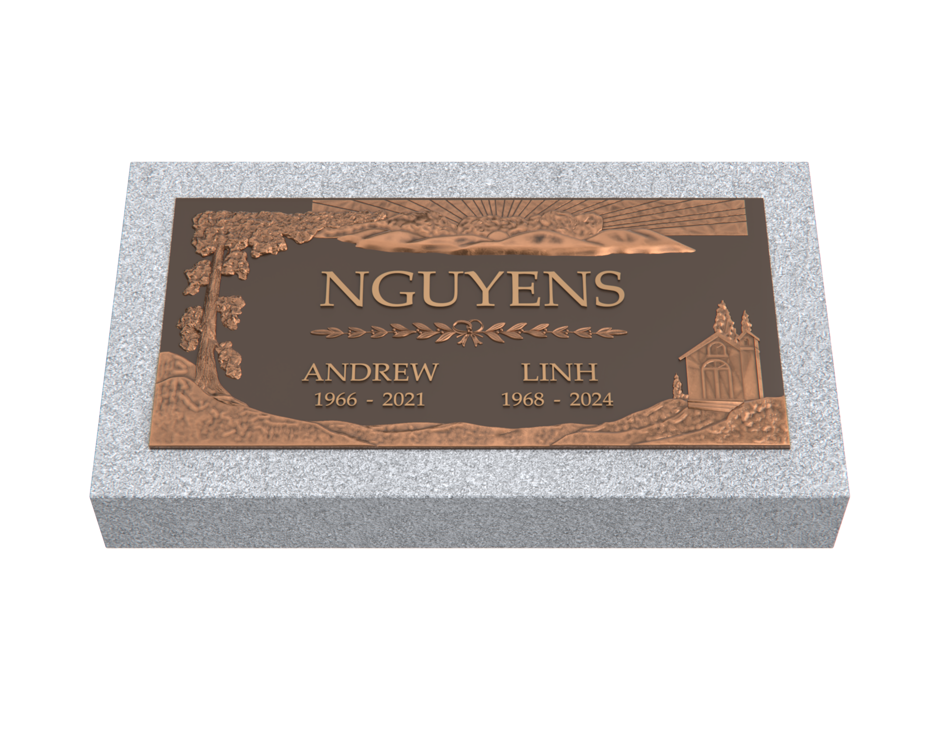 Premium Bronze Plaque 24"x 12" with Granite Base