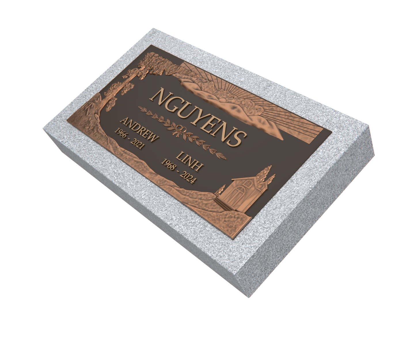 Premium Bronze Plaque 24"x 12" with Granite Base