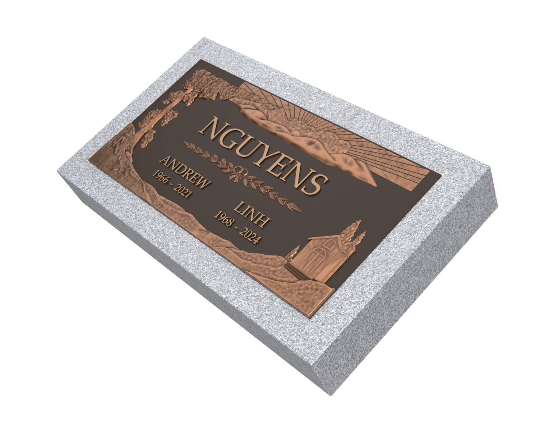 Premium Bronze Plaque 24"x 12" with Granite Base