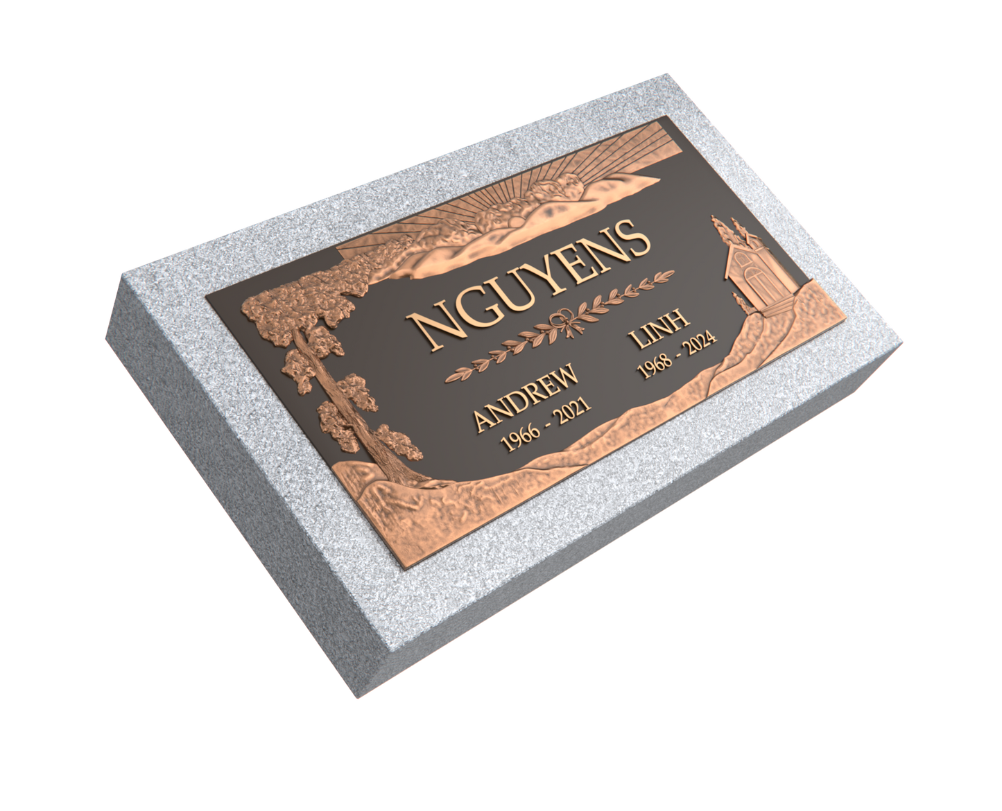 Premium Bronze Plaque 24"x 12" with Granite Base