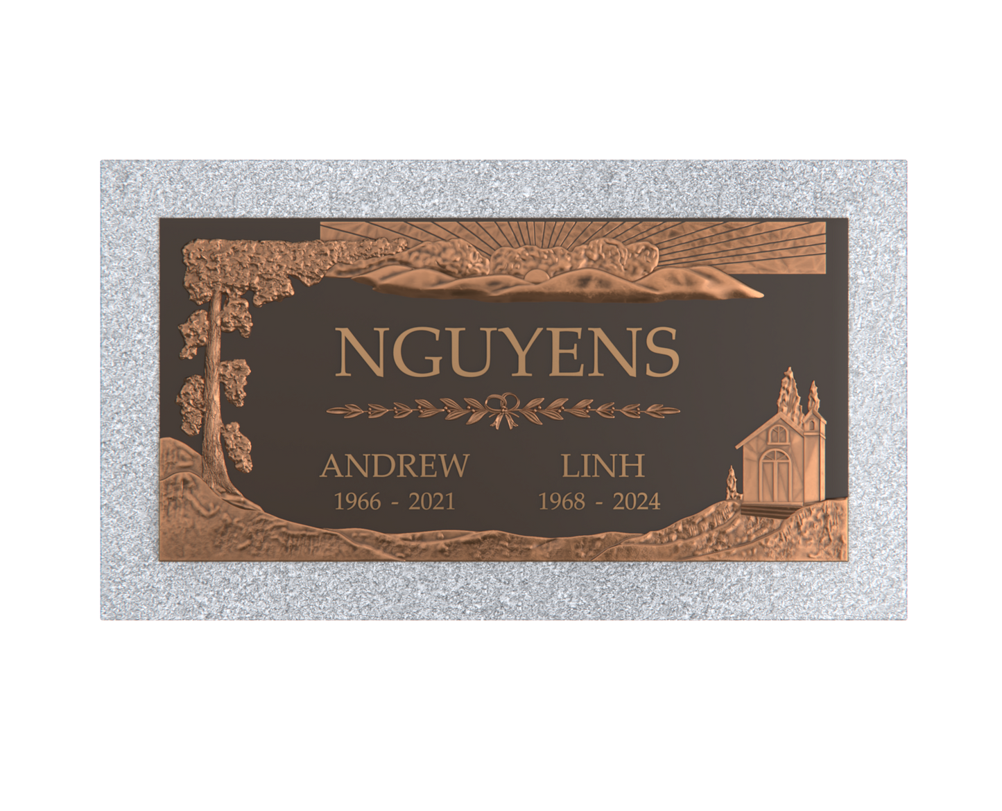 Premium Bronze Plaque 24"x 12" with Granite Base