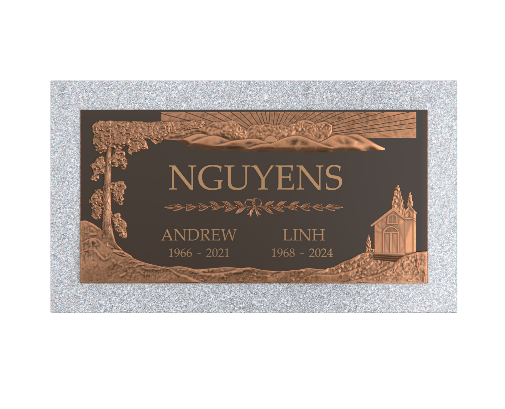 Premium Bronze Plaque 24"x 12" with Granite Base