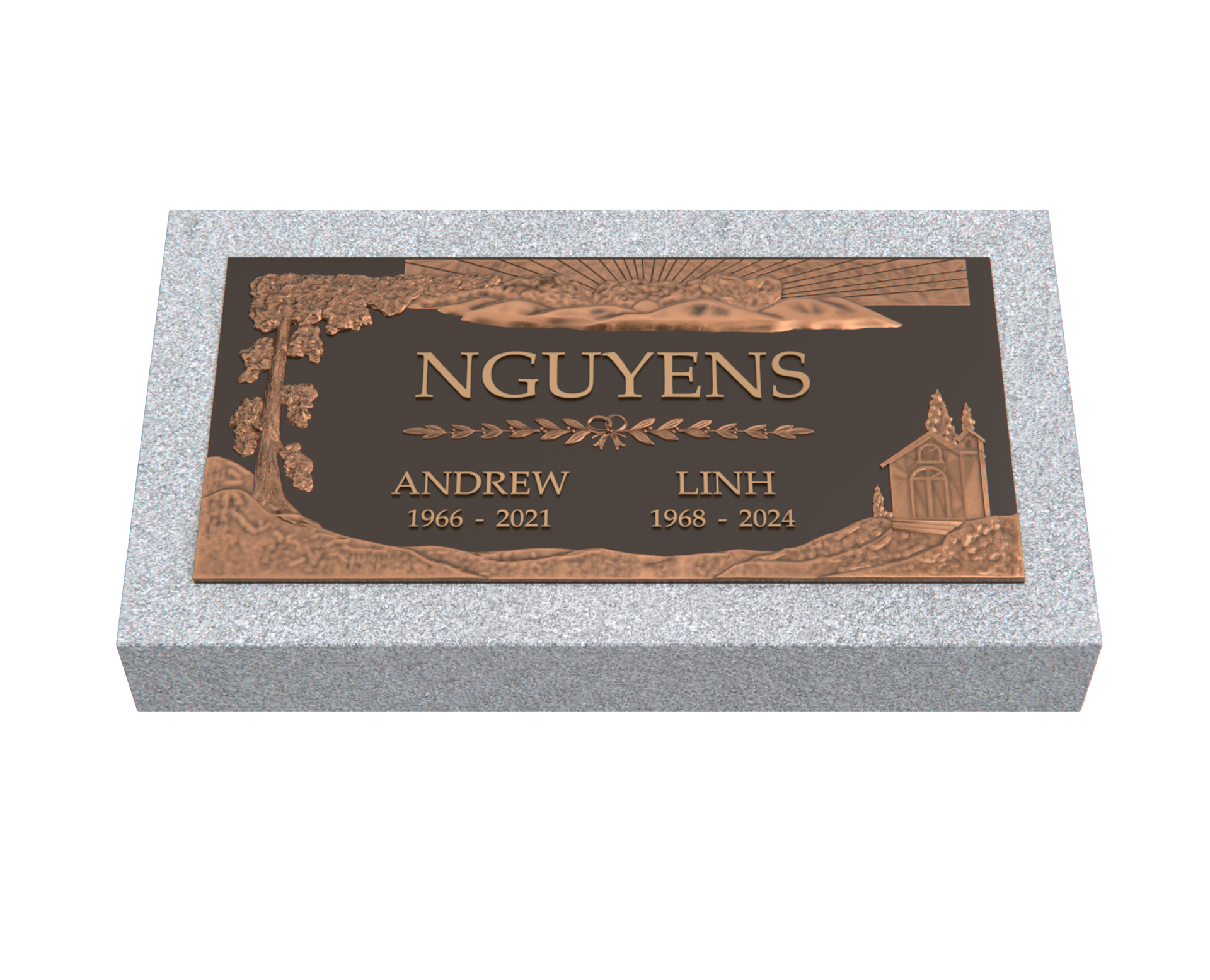 Premium Bronze Plaque 24"x 12" with Granite Base