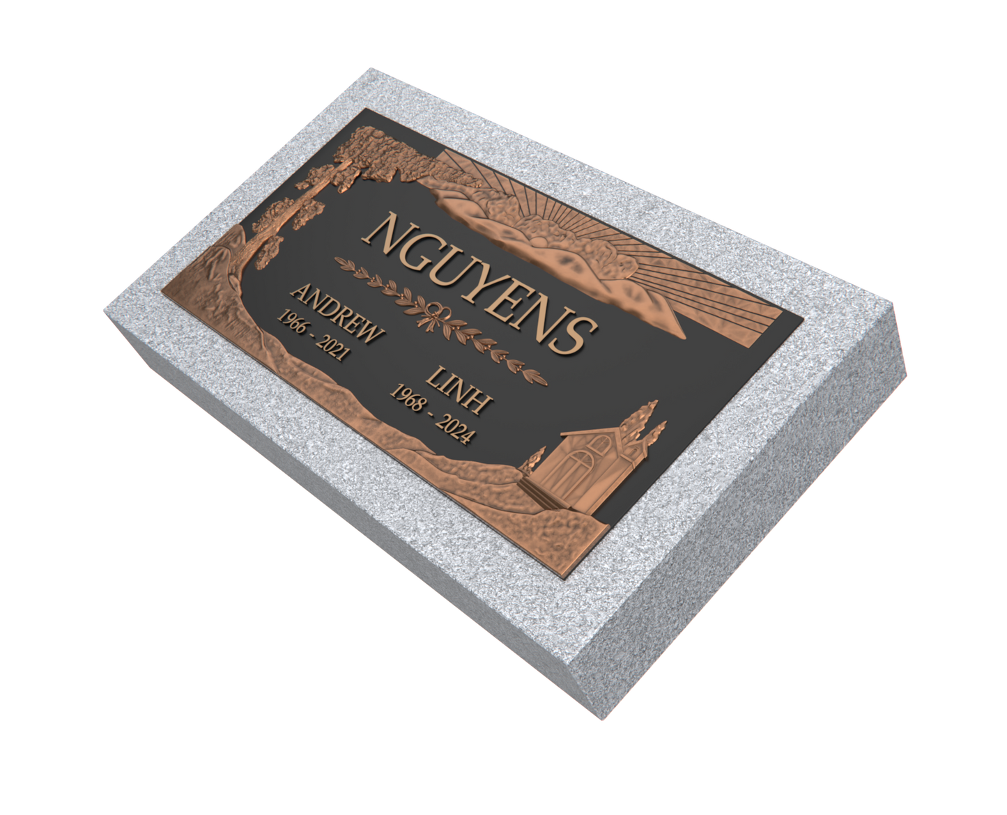 Premium Bronze Plaque 24"x 12" with Granite Base