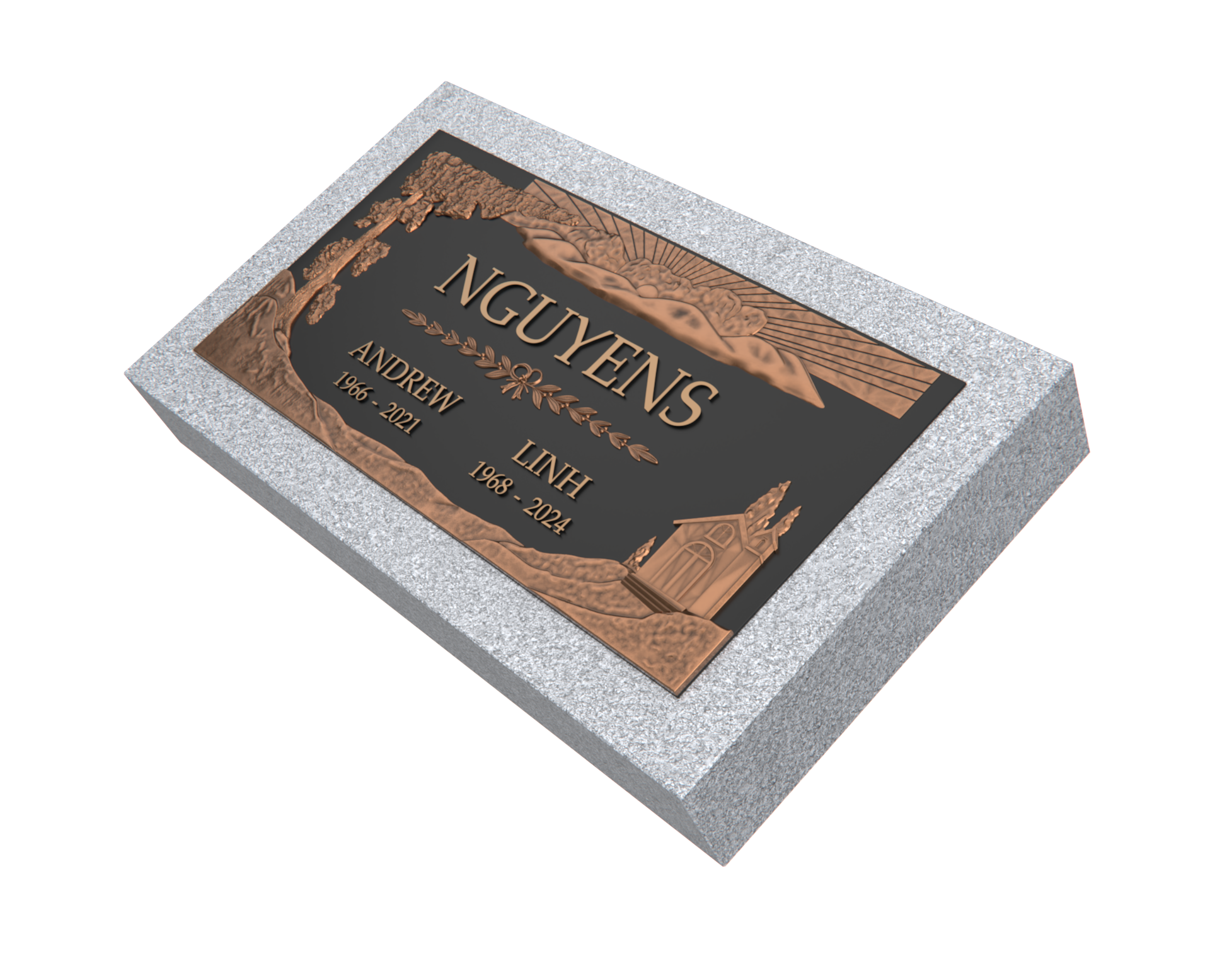 Premium Bronze Plaque 24"x 12" with Granite Base