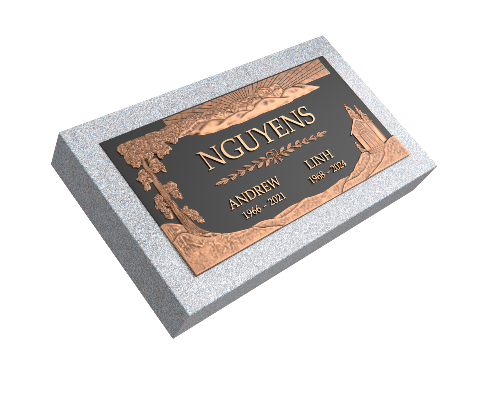 Premium Bronze Plaque 24"x 12" with Granite Base