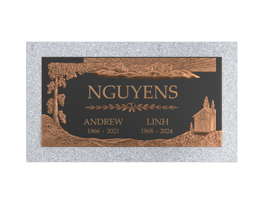Premium Bronze Plaque 24"x 12" with Granite Base