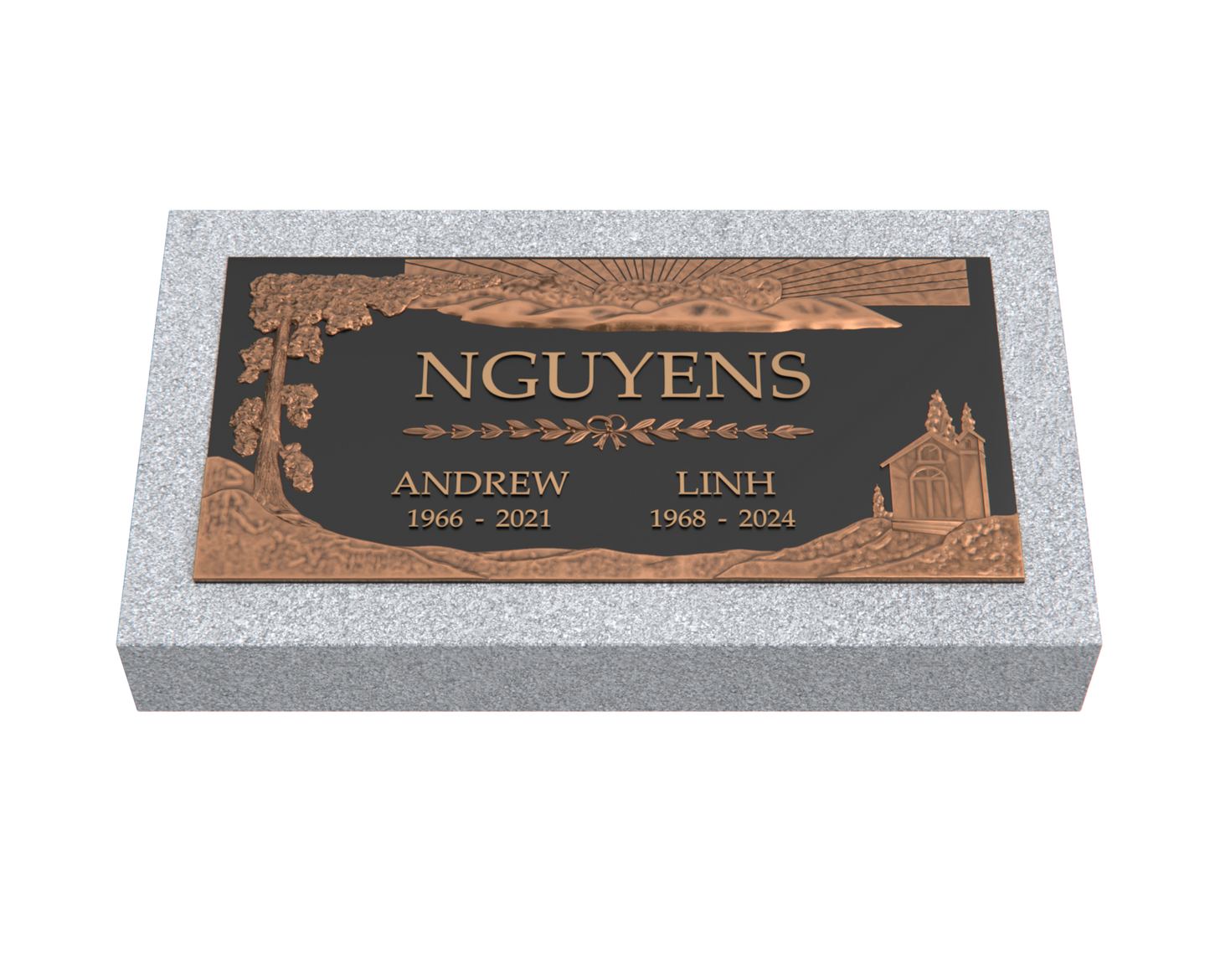 Premium Bronze Plaque 24"x 12" with Granite Base