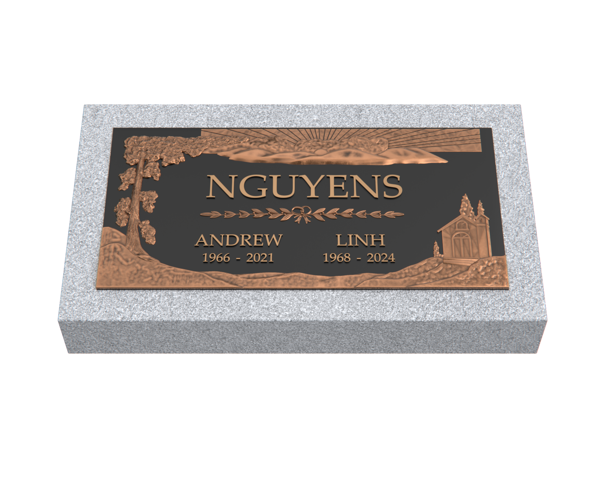 Premium Bronze Plaque 24"x 12" with Granite Base