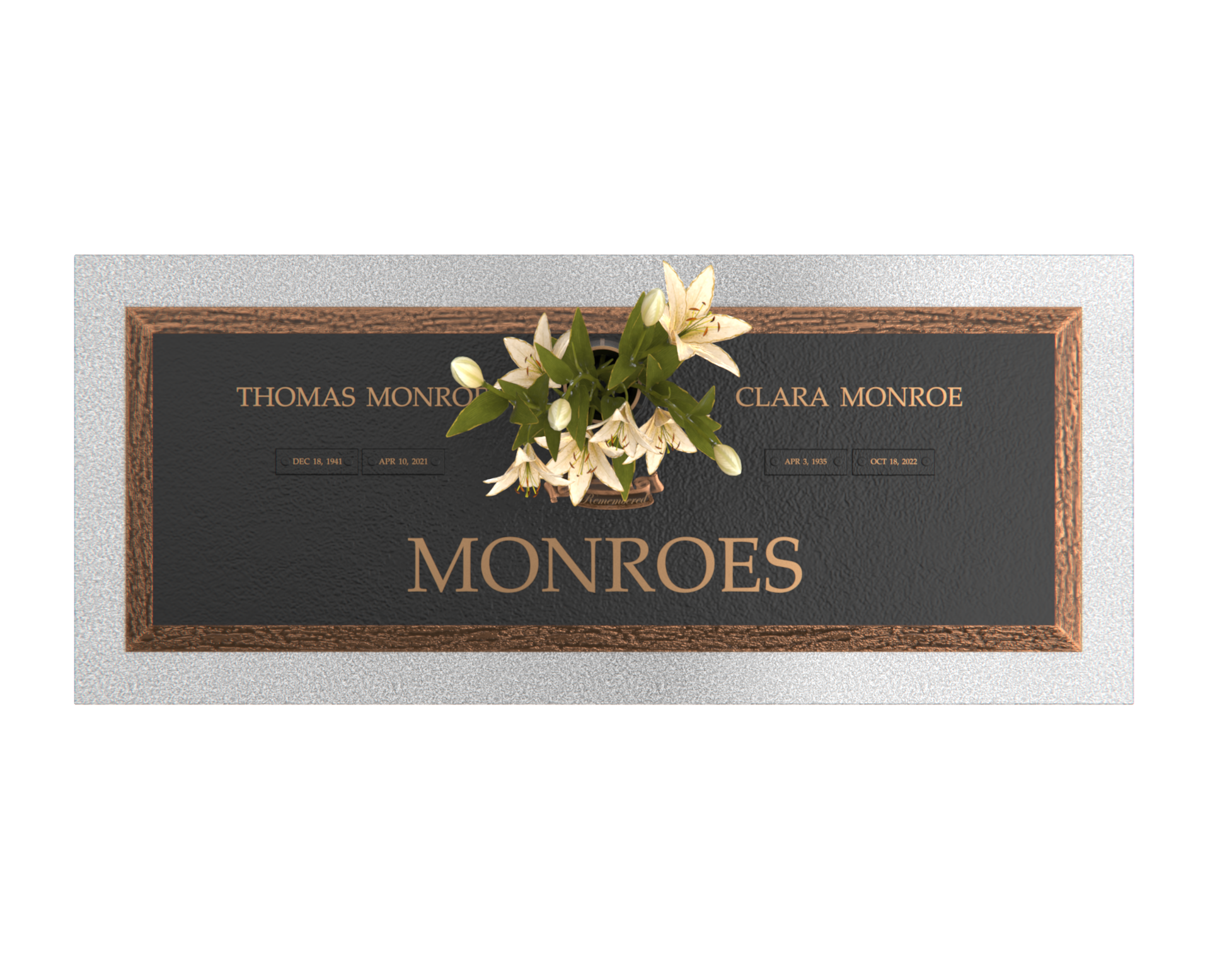 Premium Bronze Plaque 36"x 13" with Granite Base