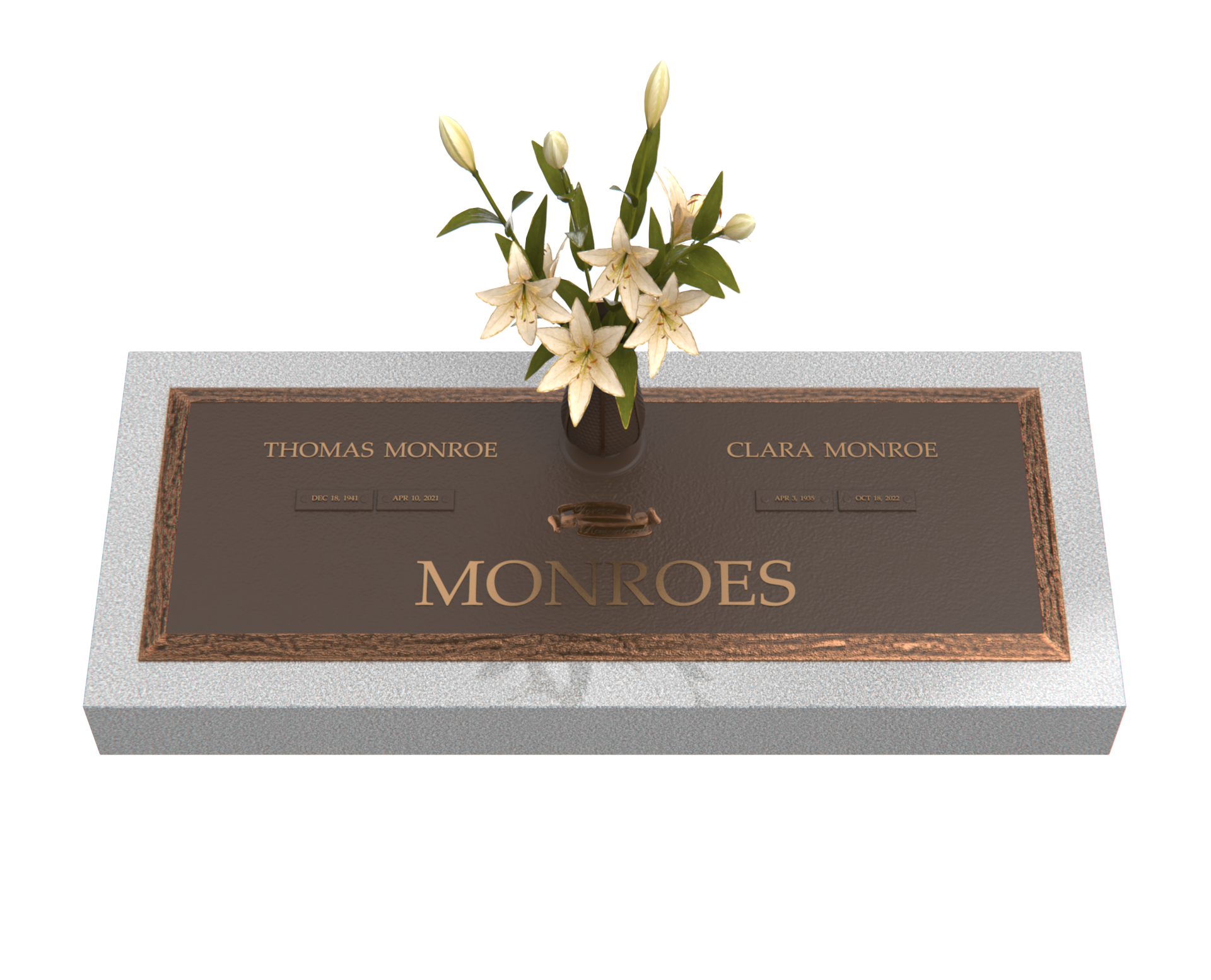 Premium Bronze Plaque 36"x 13" with Granite Base