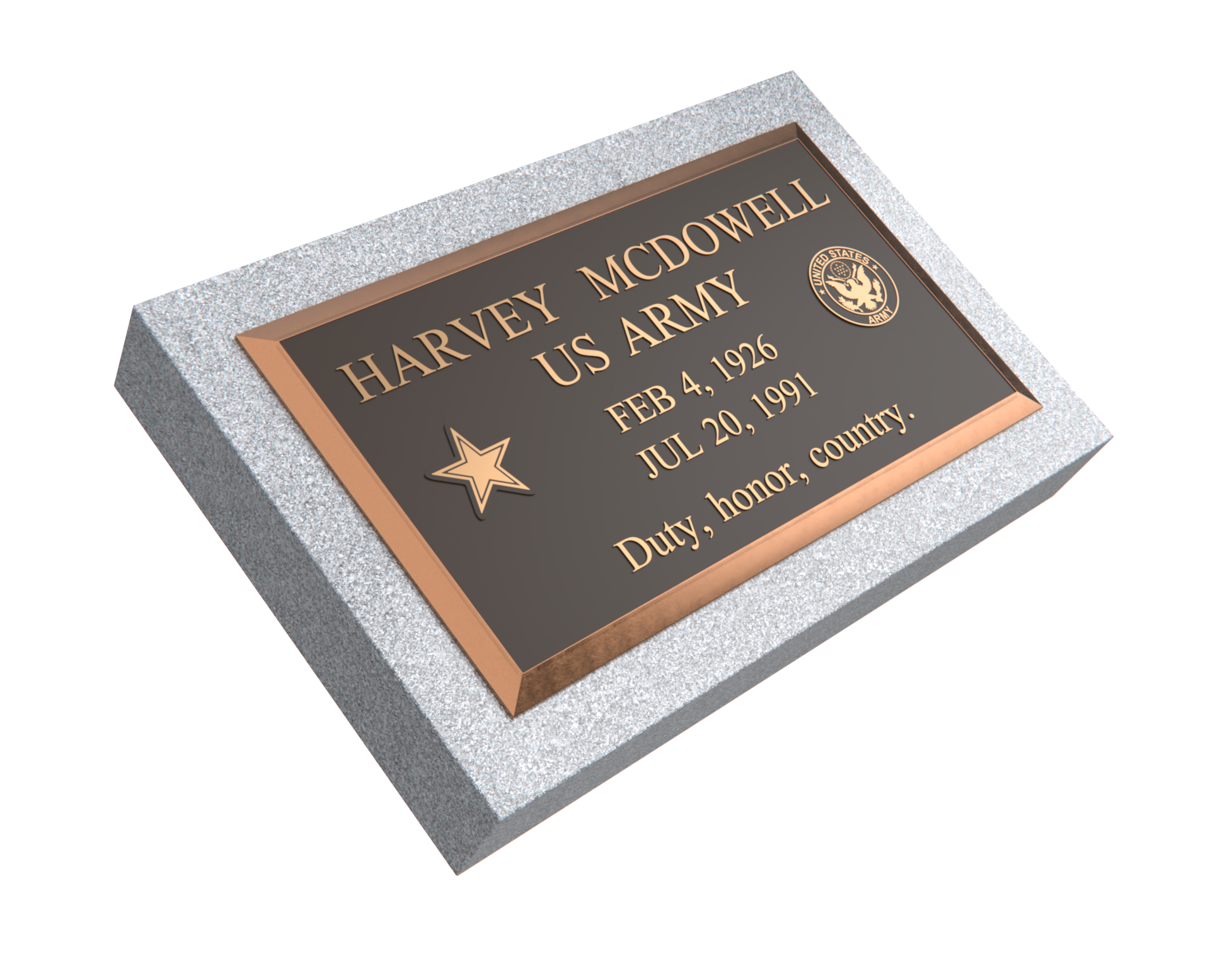 Premium Bronze Plaque 24"x 14" with Granite Base